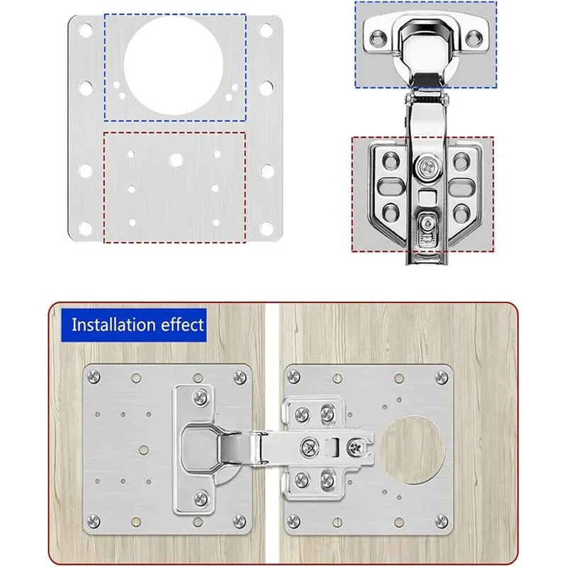 KITCHEN CUPBOARD DOOR HINGE REPAIR KIT INCLUDES 4 PLATES AND 24 FIXING SCREWS 3