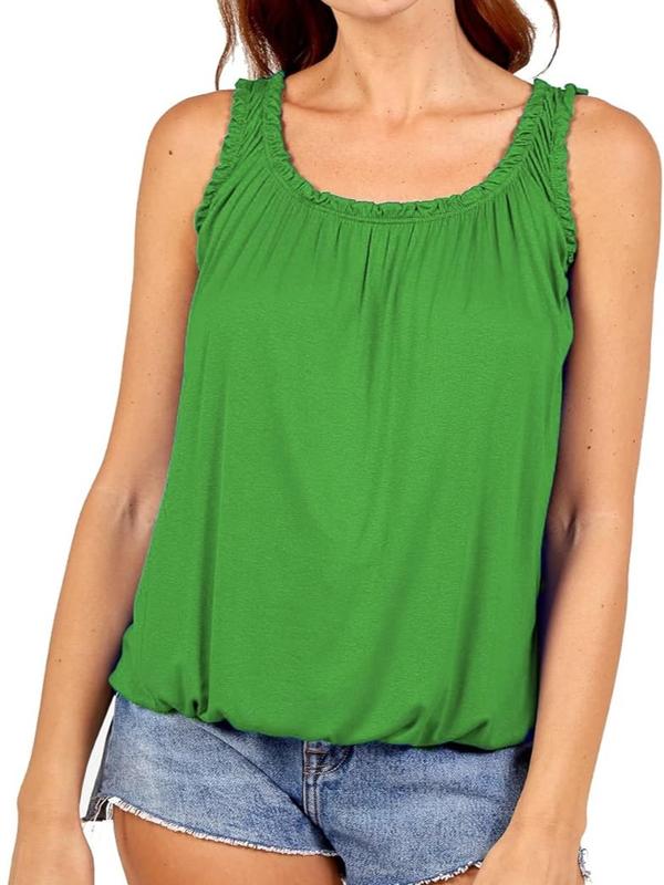 Women’s Ladies Vest Bubble Tops Sleeveless Loose fit Round Scoop Elasticated Stretch Summer Jersey Multi Colors Women Casual dresses Womenswear Camisole T-Shirt Cardigan Collar 9