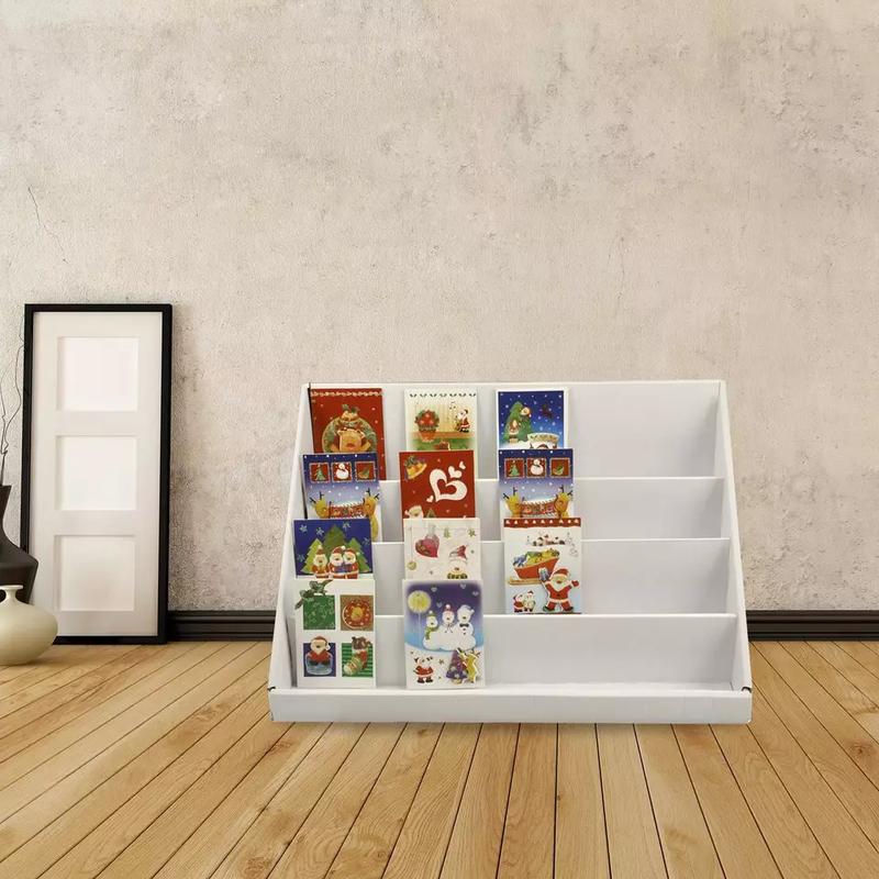 2 X4 Tiers Children Bookcase Toy Book Cardboard Display Stand Kid Rack Bedroom 3