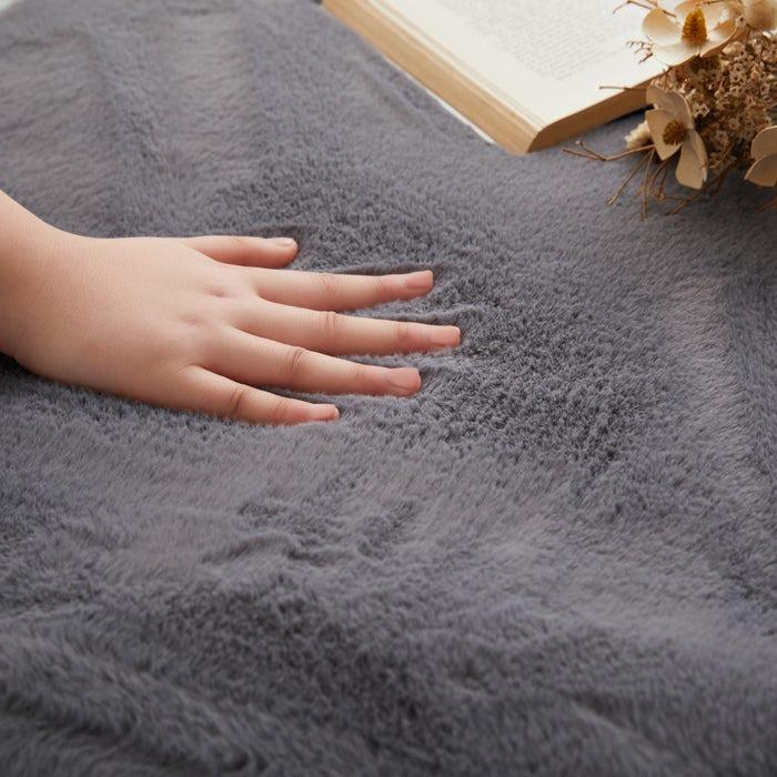 Non Slip Washable Fluffy Rabbit Fur Shaggy Rugs - Soft and Cozy rugs  for living rugs of tiktok large  dining room rug 4
