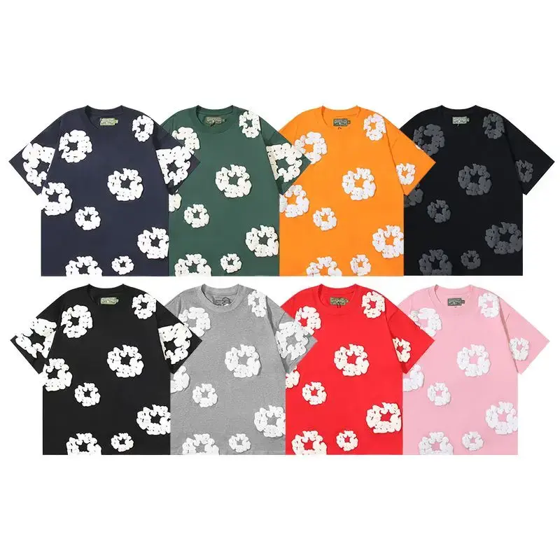 Fashion Men's Women's Same Foam Printing Casual Loose Short-sleeved T-shirt Breathable Comfortable with Shorts Set