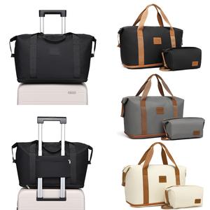 [MissLulu Bags] 2 Pieces Expandable Durable Waterproof Travel Duffel Bag Set (Cabin Size/ 10 Colours)