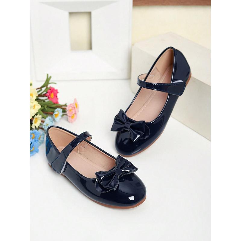 Girls Silver Bowknot Cute Princess Flats, Big Kids Casual Shallow Loafers School Performance Dance Shoes, Spring Summer 3