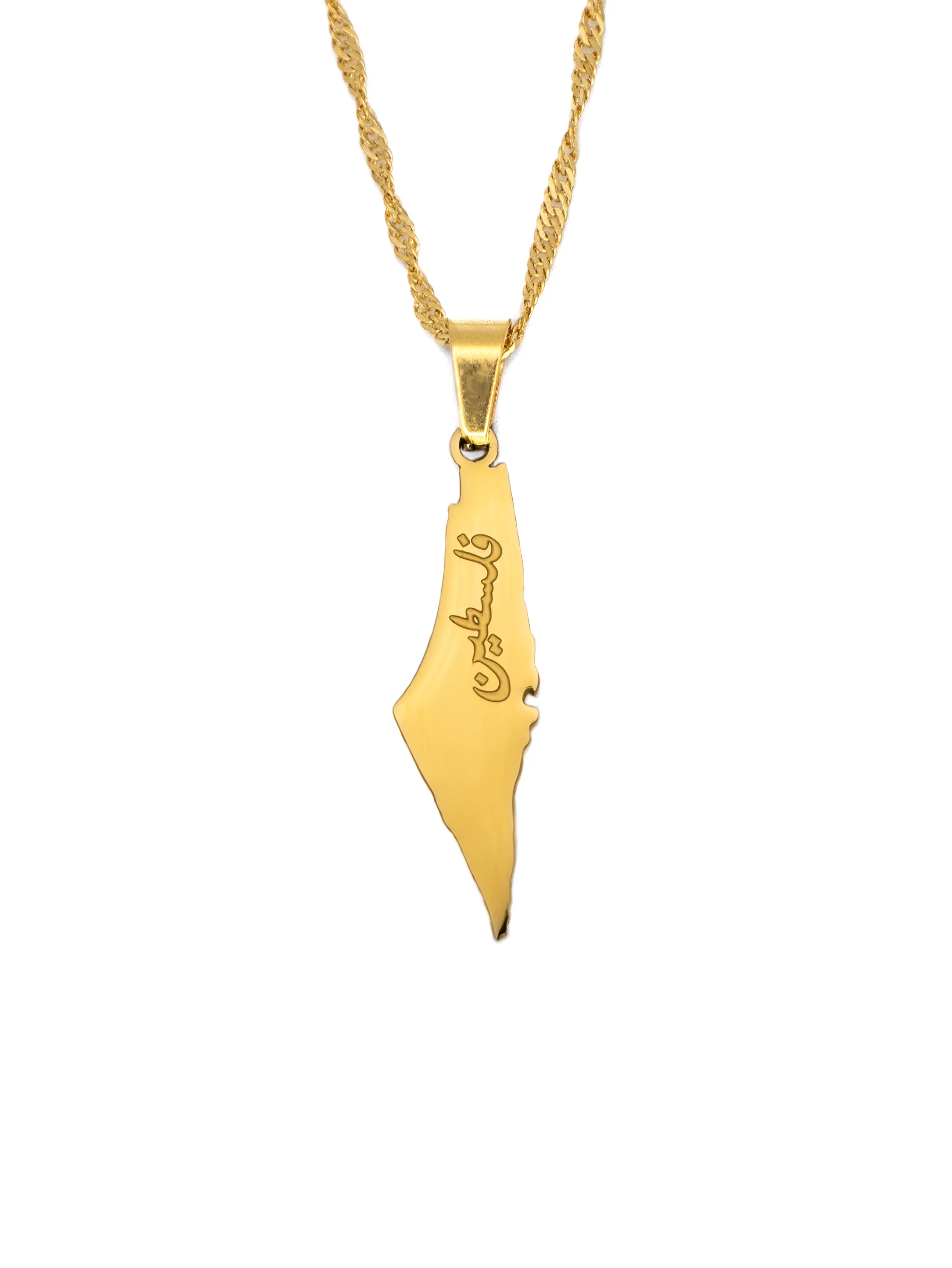Palestine Map Necklace