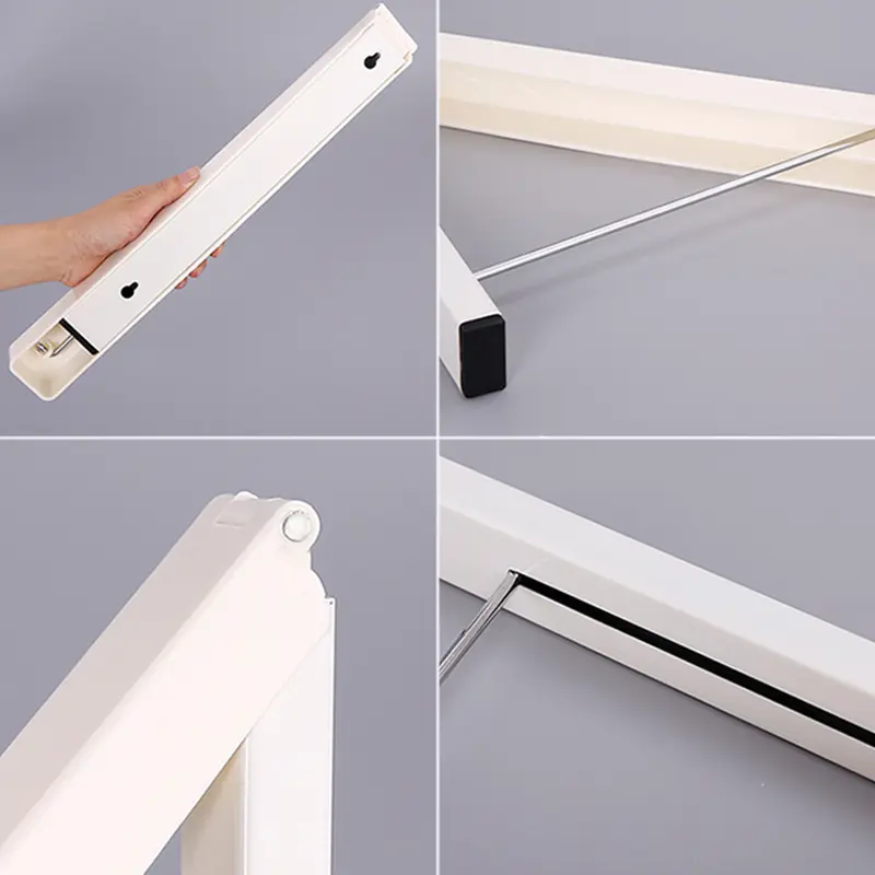 1x Retractable Folding Wall Mount Clothes Hanger Laundry Drying Rack Organizer 3