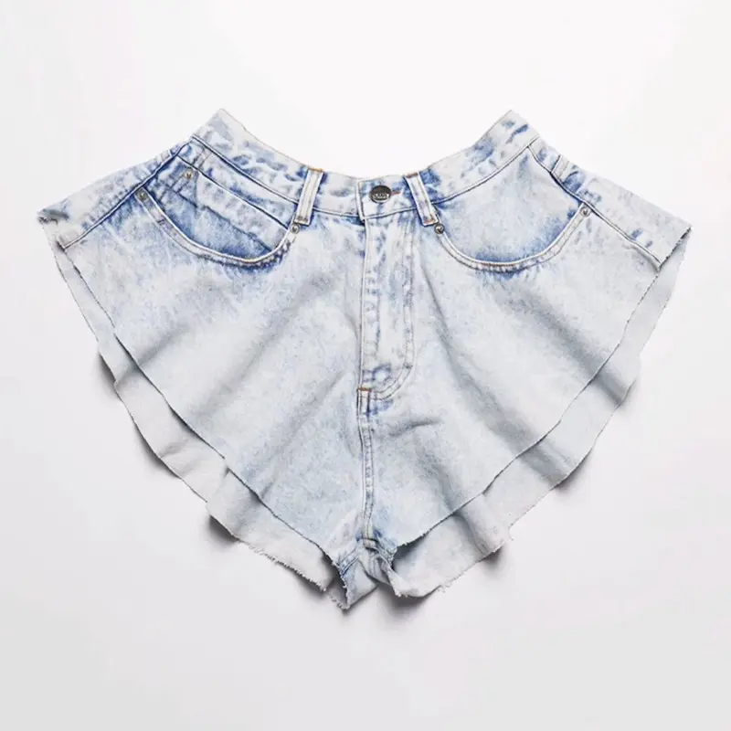 Flared Denim Shorts - (Next Day Delivery) 4