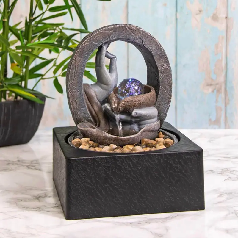 Serenity Indoor Water Fountain Pebbles LED Light 0