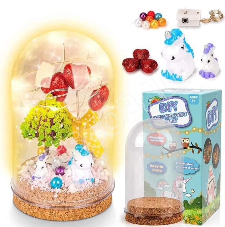 DIY Double Unicorn Night Light Create Your Own Mini Landscape Craft Kit For Baby 0