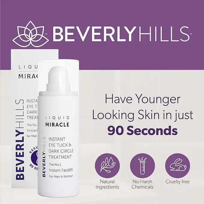 Instant Facelift Anti Aging Eye Serum Beverly Hills Treatment for Dark Circles, Puffy Eyes, Wrinkles, Under Eye Bags, Fine Lines, and Crows Feet that Works Within 90 Seconds | 30mL 5