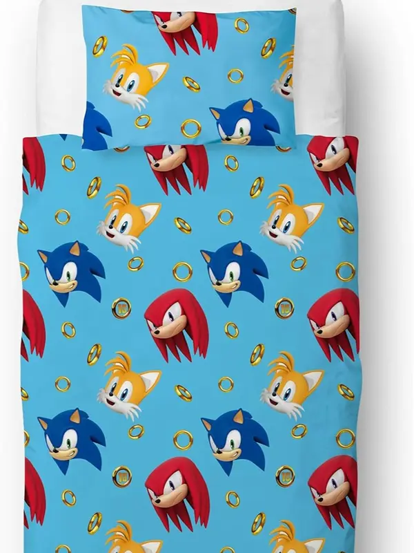 Sonic The Hedgehog Official Speed Design Single Duvet Cover Set | Reversible 2 Sided Bedding Including Matching Pillow Case, Blue 2