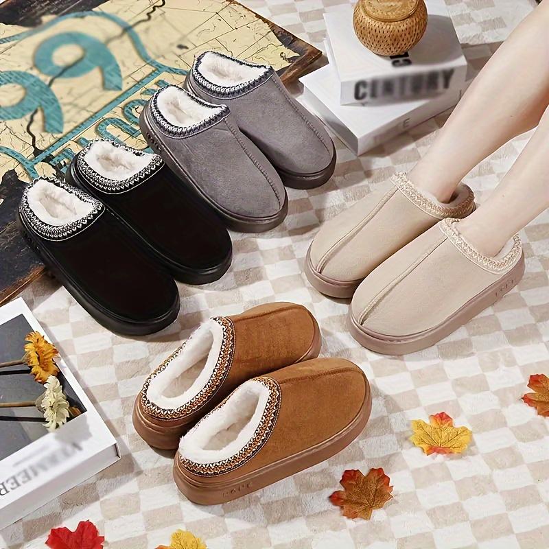 Product Introduction of Suitable For Both Men And Women, The New Home Warm Cotton Slippers In Winter, Fashionable Solid Color Cotton Shoe Footwear Flipflop 6