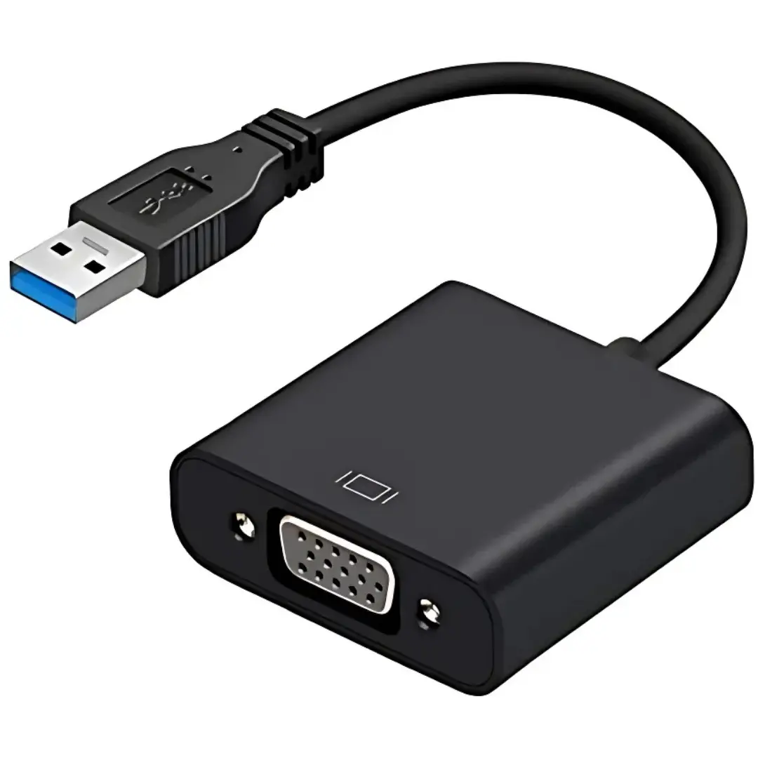 USB 3.0 to VGA Adapter, Compatible with USB 1.0/2.0/3.0 1080P Adapter, Multi Monitor External Video Graphic Card Cable Converter for Windows 10/8.1/8/7/XP (Black) Built-in-Drivers