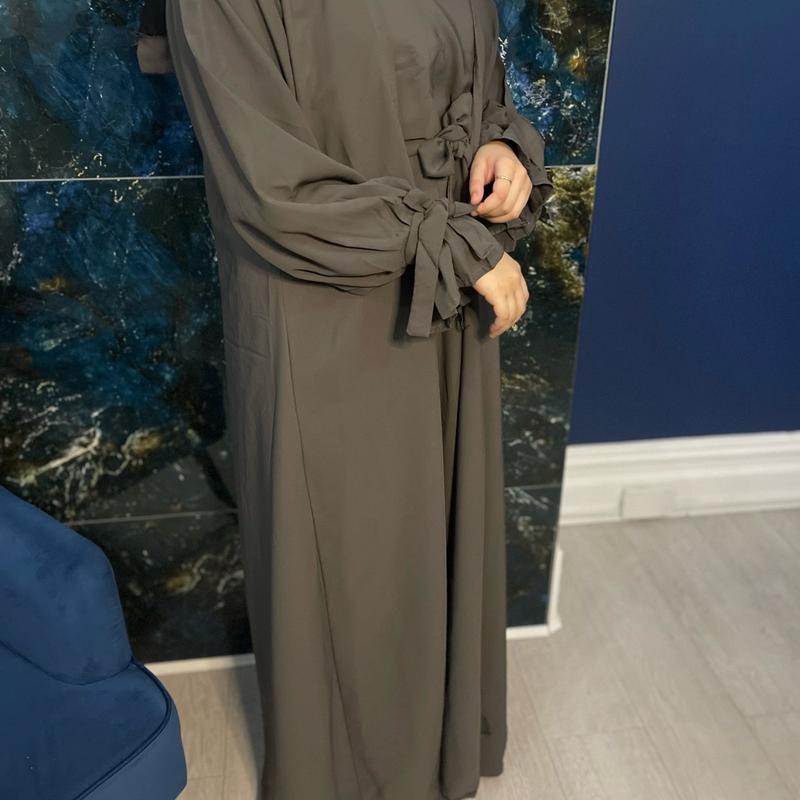 Firdous Abaya - Muslim Women's Clothing - Islamic Prayer Attire lover pink open plain regular sleeve minimalist daily 6