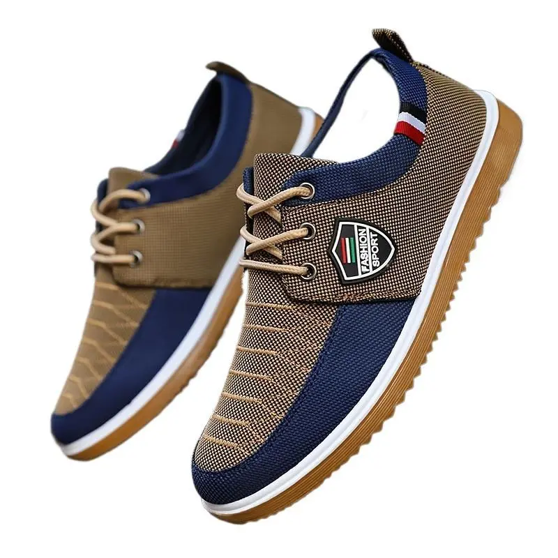 Elevate Your Walk: English-Style Men's Canvas Sneakers - Comfortable, All-Season, Solid-Color Lace-ups Closed Trainer Runner Training Athletic Running Sports Shoes Boy Casual Footwear Walking Shoes