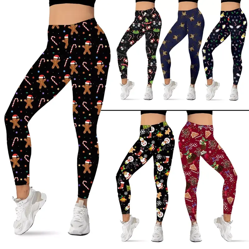 NetSetUK Women's Christmas Novelty Print Legging Xmas Print Fitness Running Yoga for Ladies Plus Size 0