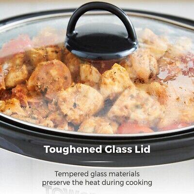 Tower 3.5L Slow Cooker 3 Heat Settings Stainless Steel Silver Family Compact - 3.5L Fast Cooking Easy Clean Design Easy Clean Design Easy Clean Design Non-stick Coating Non-stick Coating Non-stick Coating Non-stick Coating Keep Warm Function Aluminum 6