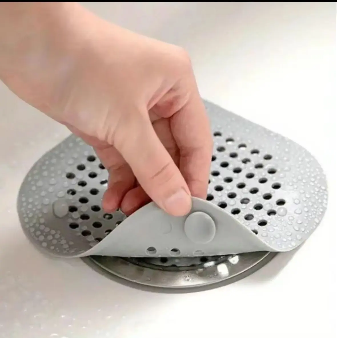 Drain Hair Catcher, Portable Square Shower Kitchen Foldable Silicone Filter Stopper, Home Cleaning Bundles, Cover Sink bathtub Shower, Summer Gift