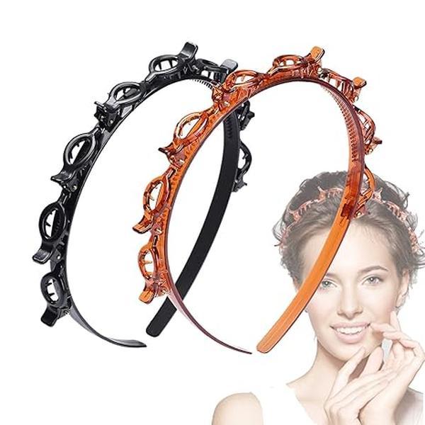 Alligator Clip Headband for Women, Curly Hair Bangs Hairstyle Hairpin Headbands, Professional Weave Toothed Braid Tool, Fashion  Band Clips, Women Girls Fashion Hair Accessories  Hair 0