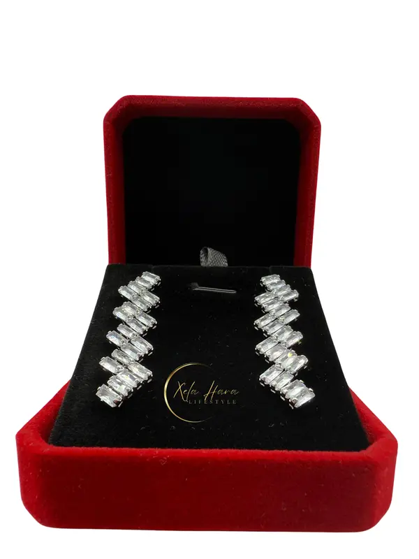 Crystal Zigzag Drop Earrings Cubic Zirconia Party Gift For Her Bridal Women Spring Summer 2025 0