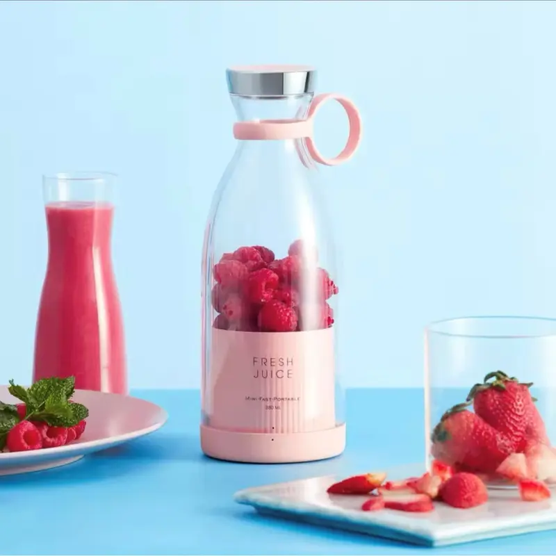 BlendN’Go Portable Blender for Shakes and Smoothies 350ML (PINK) - Rechargeable and Travel-Friendly 1
