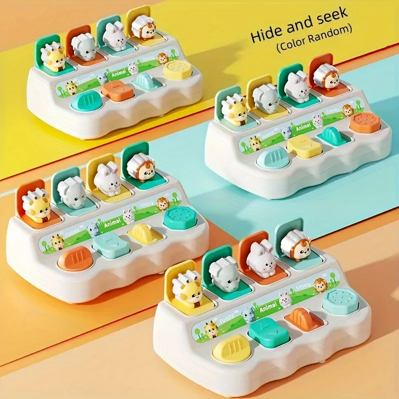 Pop-Up Animal Toy - Interactive Hide & Seek Box for Youngsters, Enhances Logic & Motor Skills, Perfect Birthday or Holiday Gift (Color Varies) 4