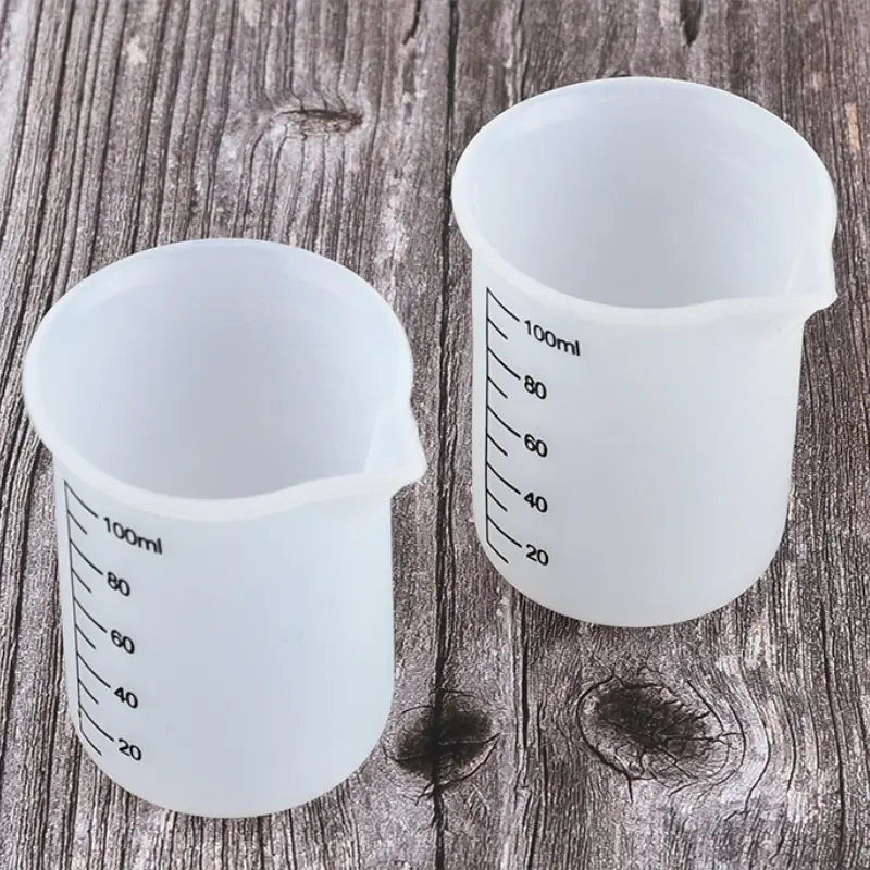 10/100/250/500ml Measuring Cup Food-Grade Silicone Measuring Jug Measuring Tools Scales Mixing Cup Kitchen Cake Baking Tool 4