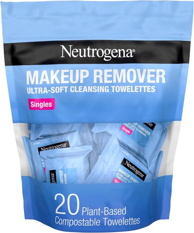Makeup Remover Cleansing Towelette Singles, Daily Face Wipes To Remove Dirt, Oil, Makeup & Waterproof Mascara, Individually Wrapped, 20 Count 0