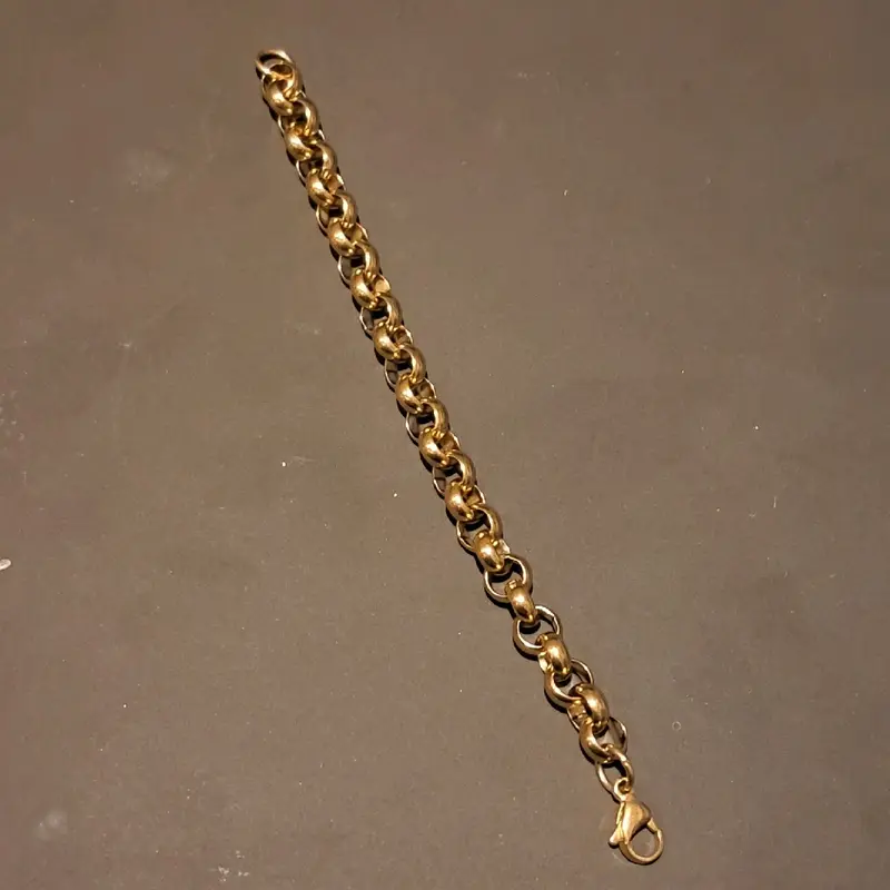 kid's 6 inc belcher bracelet gold or silver plated available stainless Steel adjustable size 4