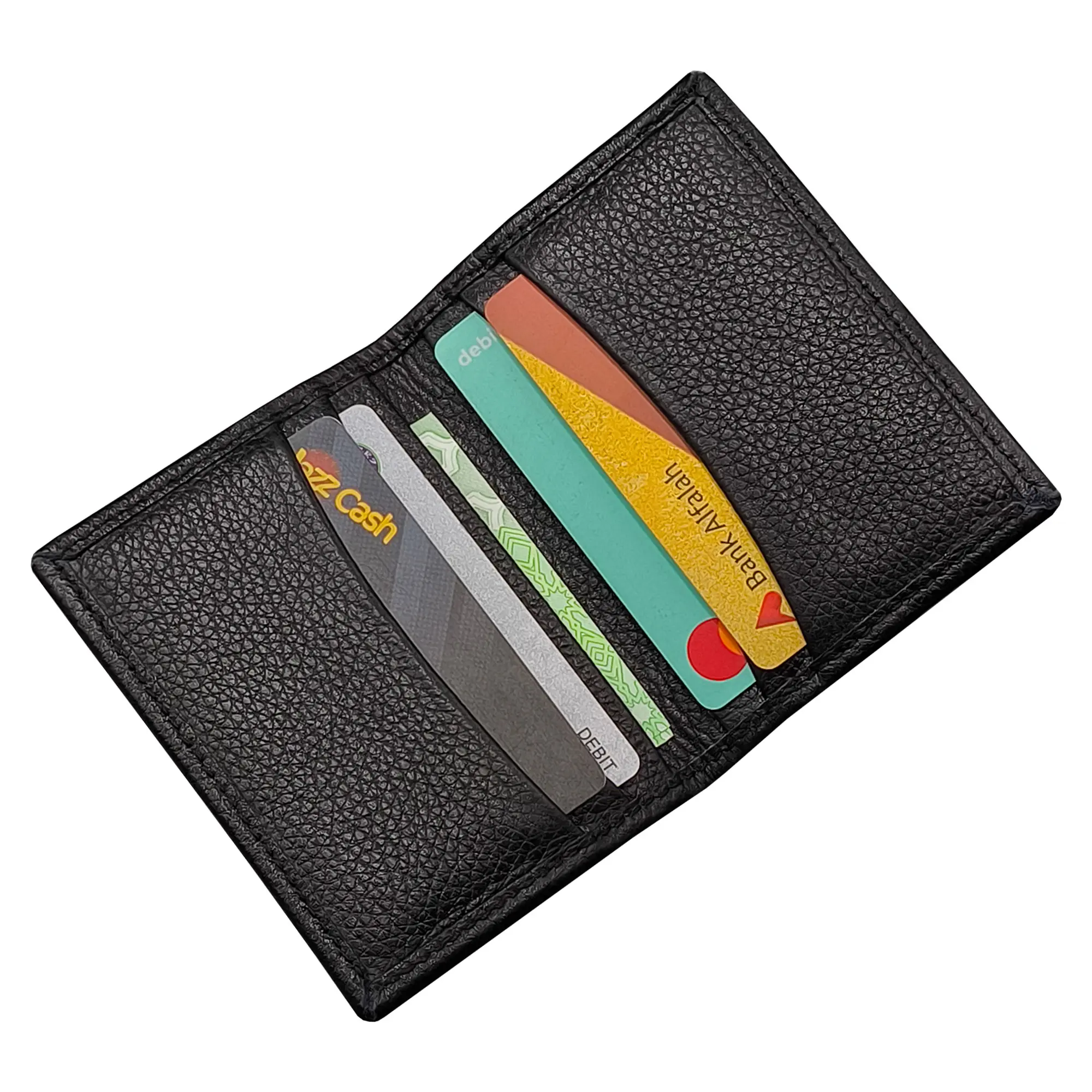 Slim Leather Wallet for Men/Women - Black Credit Card Holder Pouch with RFID Protection