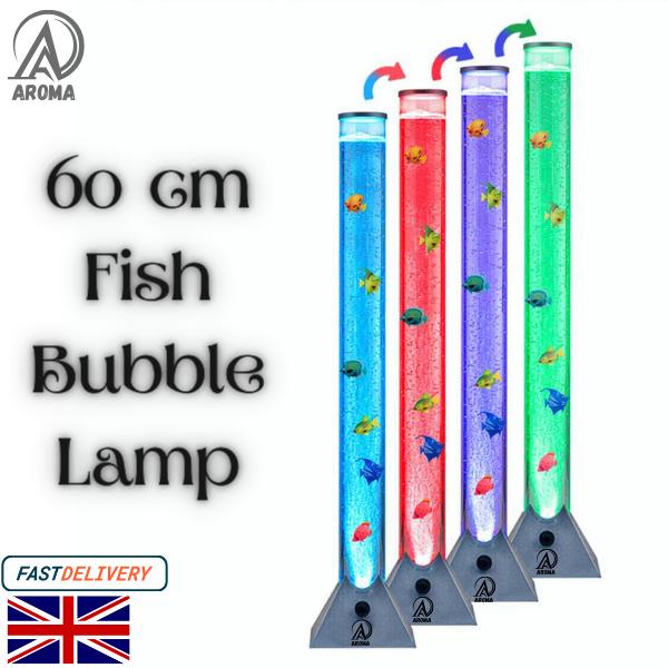 AROMA 90cm Colour Changing LED Sensory Bubble Tube Lamp Mood Fish Water Silver Birthday Gift For Kids & Family, Halloween, Christmas Gift 7