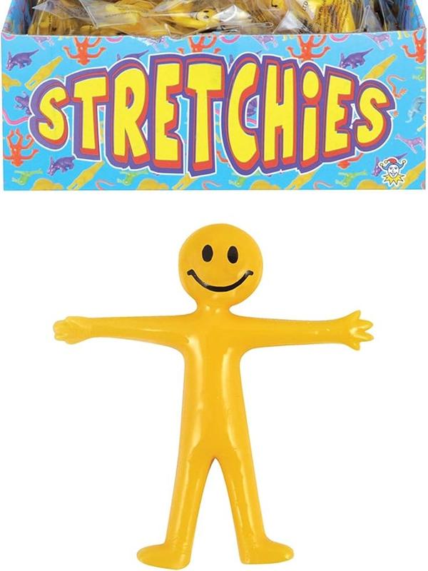 8 x Stretchy Smile Men Yellow Stretch Stretchies Kids Party Favour Loot Bag Filler Lucky Dip for Boys and Girls 1