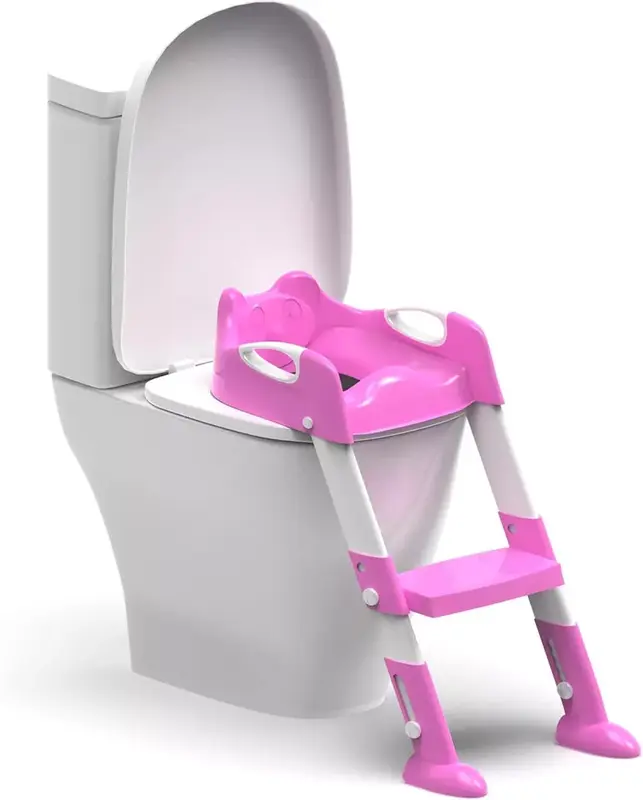 FOLDABLE BABY POTTY INFANT KIDS TOILET CHAIR PORTABLE TRAINING SEAT WITH LADDER 5