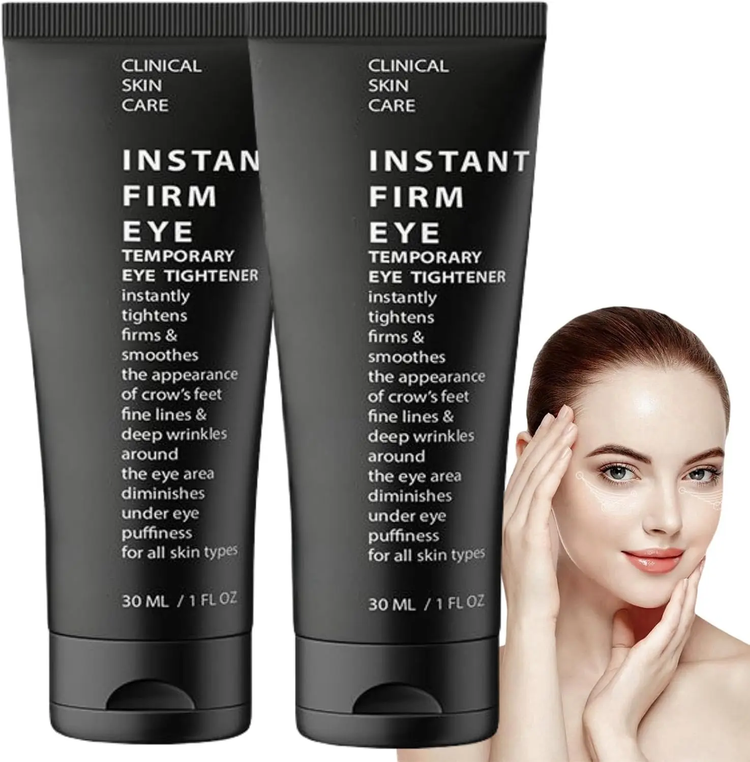 2PCS Instant Eye Tightener,Eye Bag Cream,Temporary Tightener Eye Cream,Instant Wrinkle Remover,Instant Firm Eye Cream for Dark Circles&Puffiness,Eye Cream Anti Aging,Tightens&Smoothes Fine Lines