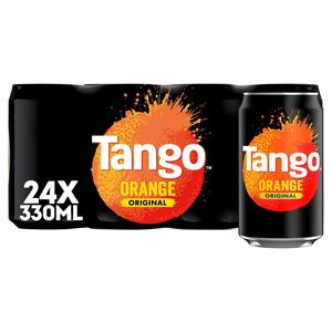 Tango Orange Can 330ml - Pack of 24 - Orange  Flavor Beverage  Drink