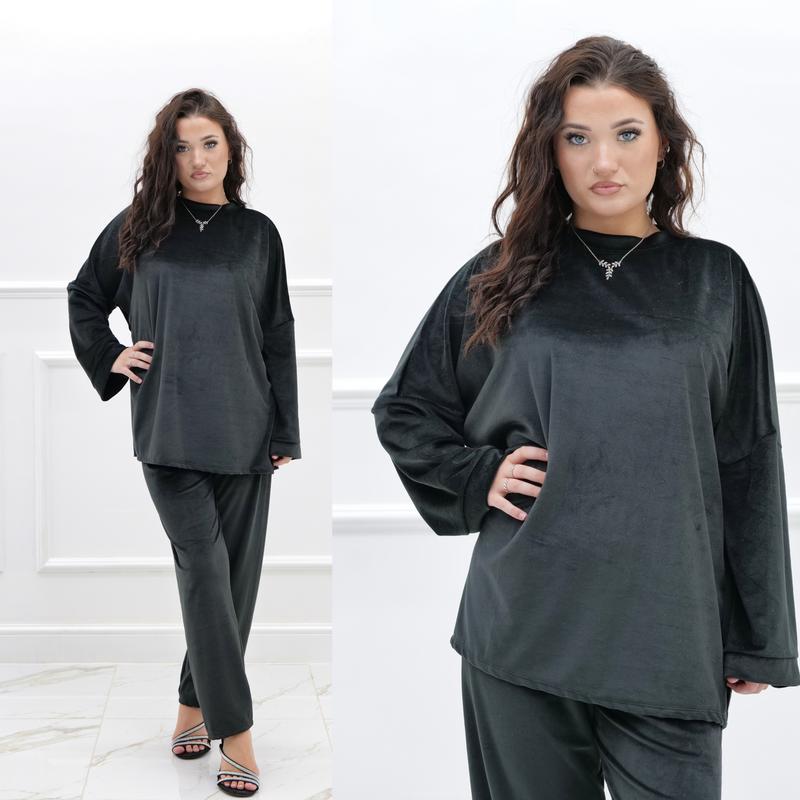 Soft Relaxed Plush Velvet Co-Ord (2 Piece Set) Womenswear Comfy Elegance Comfort Comfortable 2
