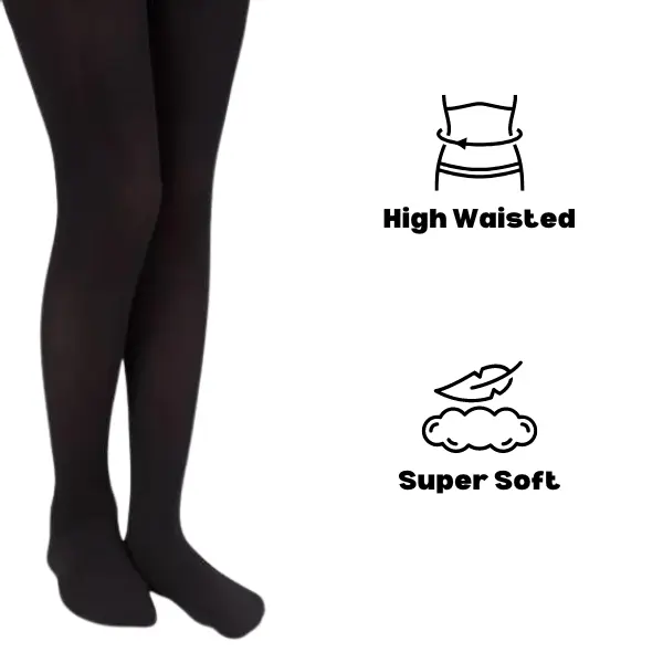 Pack of 3 Kids Girls School Cotton Tights Children Plain Uniform School Tights, Thick Warm Winter Cotton Rich Plain School Tights Girls Plain Super Soft Tight Everyday use 3