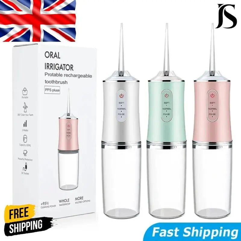Cordless Dental Water Flosser Oral Irrigator Teeth Cleaner with Jet 4 Tips Floss Cleansing 0