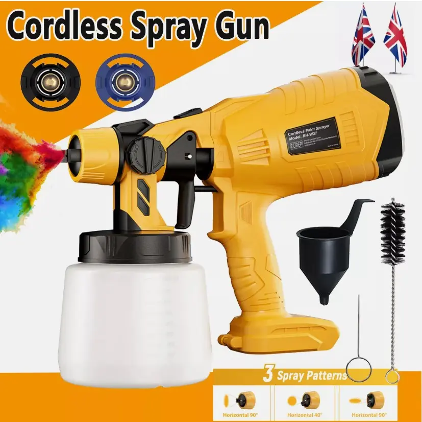 1000ML Cordless Paint Sprayer for Dewalt 18V Li-ion Battery(not included)