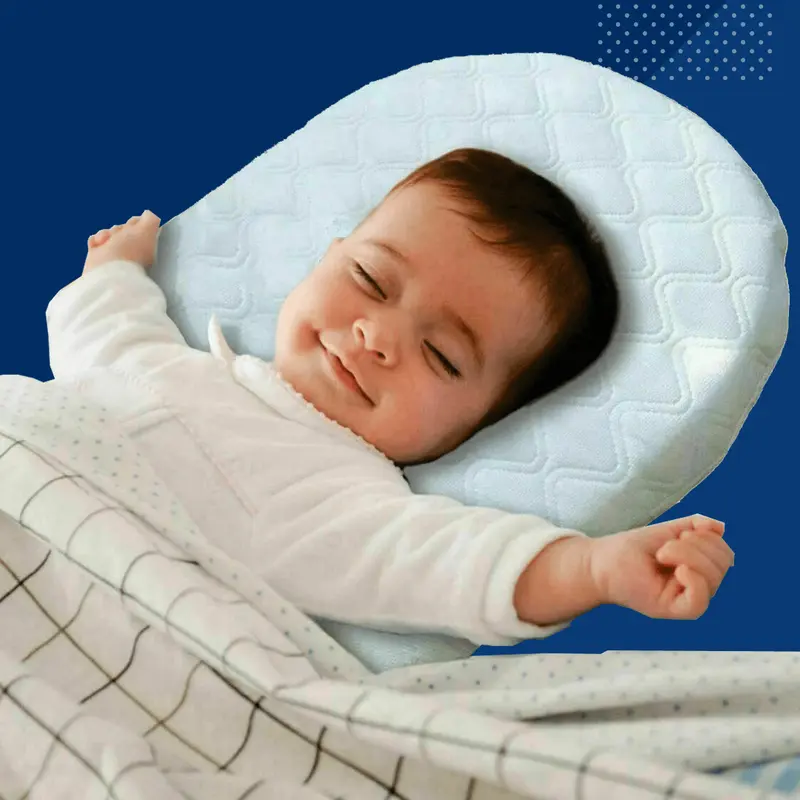 Soft Round Wedge Pillow Foam Filled Anti Re-flux Colic Cushion Anti Choking For Pram Crib Cot Kids Bed Cotton Blend Cover For Boys Girls 3