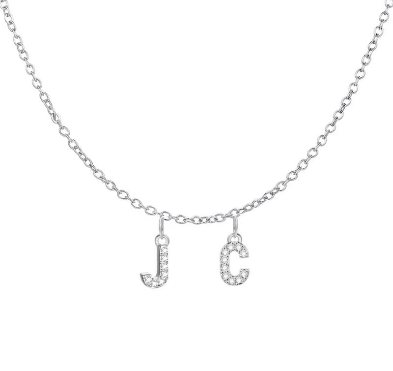 Amour Destinee 18K Gold Plated Initial Name Necklace, Silver Initial Pendant Name Necklace, Special Personalised Gift, Up to 1-9 Initials 4
