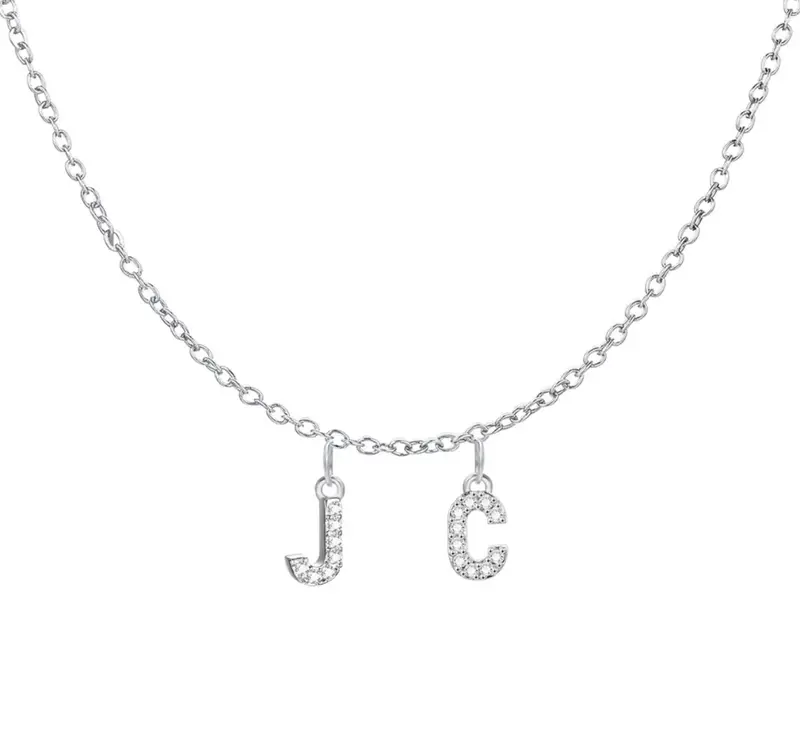 Amour Destinee 18K Gold Plated Initial Name Necklace, Silver Initial Pendant Name Necklace, Special Personalised Gift, Up to 1-9 Initials 4