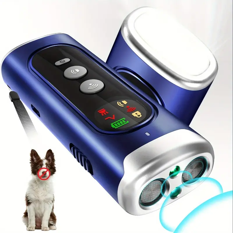 Ultrasonic Anti-Barking Device, Handheld Dog Training Tool with 3 Advanced Training Modes, Deterrence/Training/Sound Modes, Effective Dog Behavior Control, LED Strobe Light Feature, Compact Design with Wrist Strap, 4.4x1.3 Inches 3