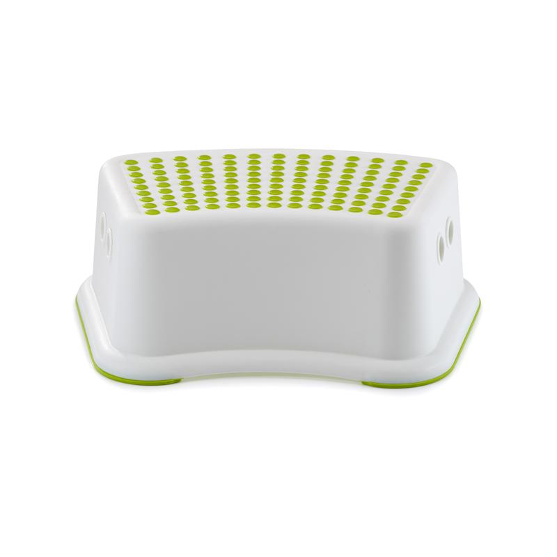 Straame Sturdy Step Stool for Bathroom, Practical Non-Slip Toilet Step in White and Green for Kids, Multiuse Booster Step, Toddler Potty Training 1