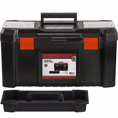 19" TOOL BOX CHEST BAG STORAGE BAG PLASTIC CASE & TRAY HEAVY DUTY TB095 4