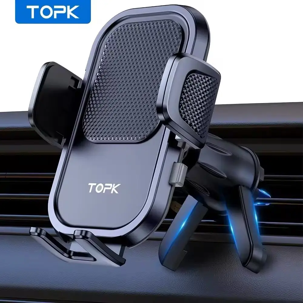 TOPK Car Phone Holder, Universal Phone Mount for Car with Hook Clip Air Vent