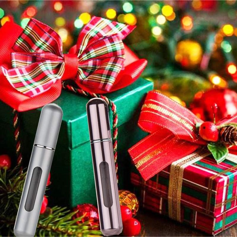 Perfume Atomizer Refillable, 8 ml Refillable Atomiser Perfume Spray Bottle Mini Aluminium Container Cover Set Transparent Friend Window Glass Insert Plastic 6