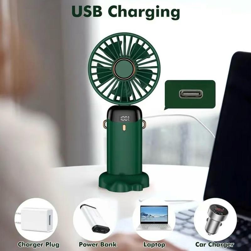 Portable Fan, USB Charging Handheld Fan, Personal Mini Fan with Adjustable 5 Wind Speeds, Cooling Fan with LED Power Display for Office 3