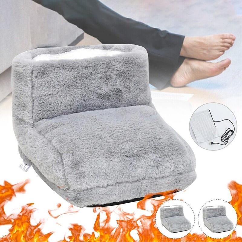 Winter USB Warmer Foot Shoe Plush Electric Slipper Feet Heated Washable Hot Warm 5