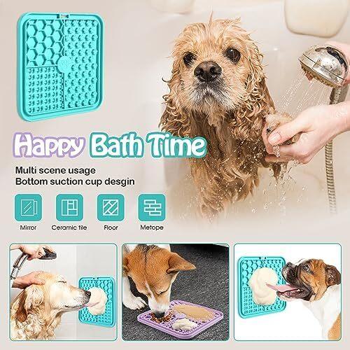 Product Introduction of Licky Mats for Dogs and Cats, Premium Lick Mats with Suction Cups for Dog Anxiety Relief, Dog Lick Mats for Bathing, Grooming and Training, 2 Pack with 1 Spatula 12