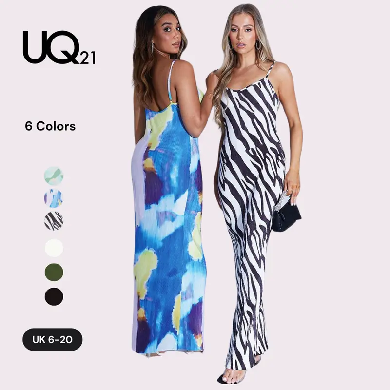 UNIQUE21 women Casual Loose Sundress Sleeveless Split Maxi Long Beach Dress 0